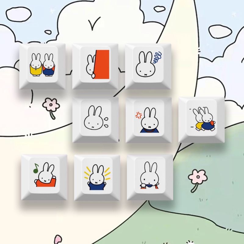 New Miffy rabbit cartoon cute  - Mechanical Keyboard ulasan dan harga