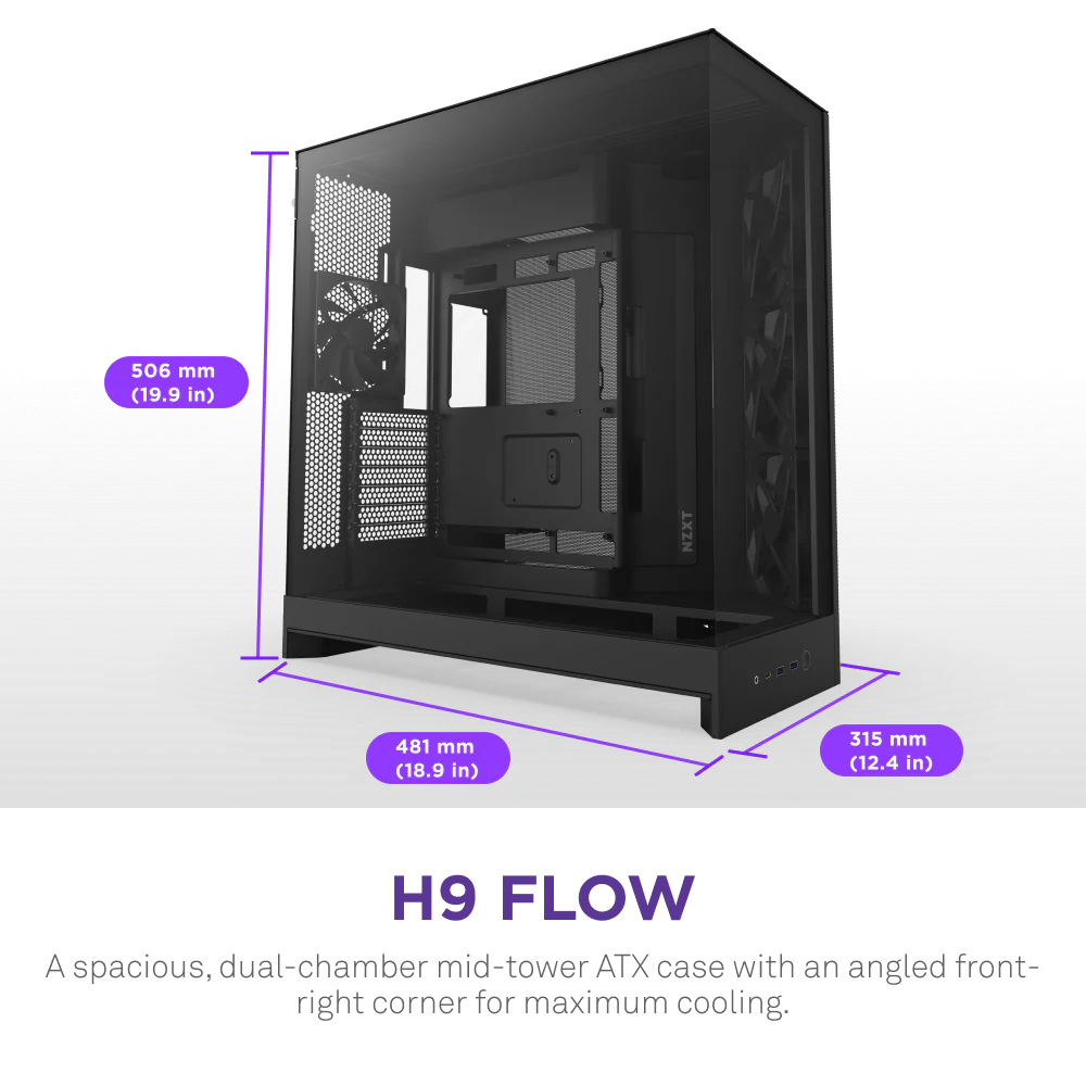 2025 New NZ/XT H9 Flow Black W - Pc Gaming Nz ulasan dan harga