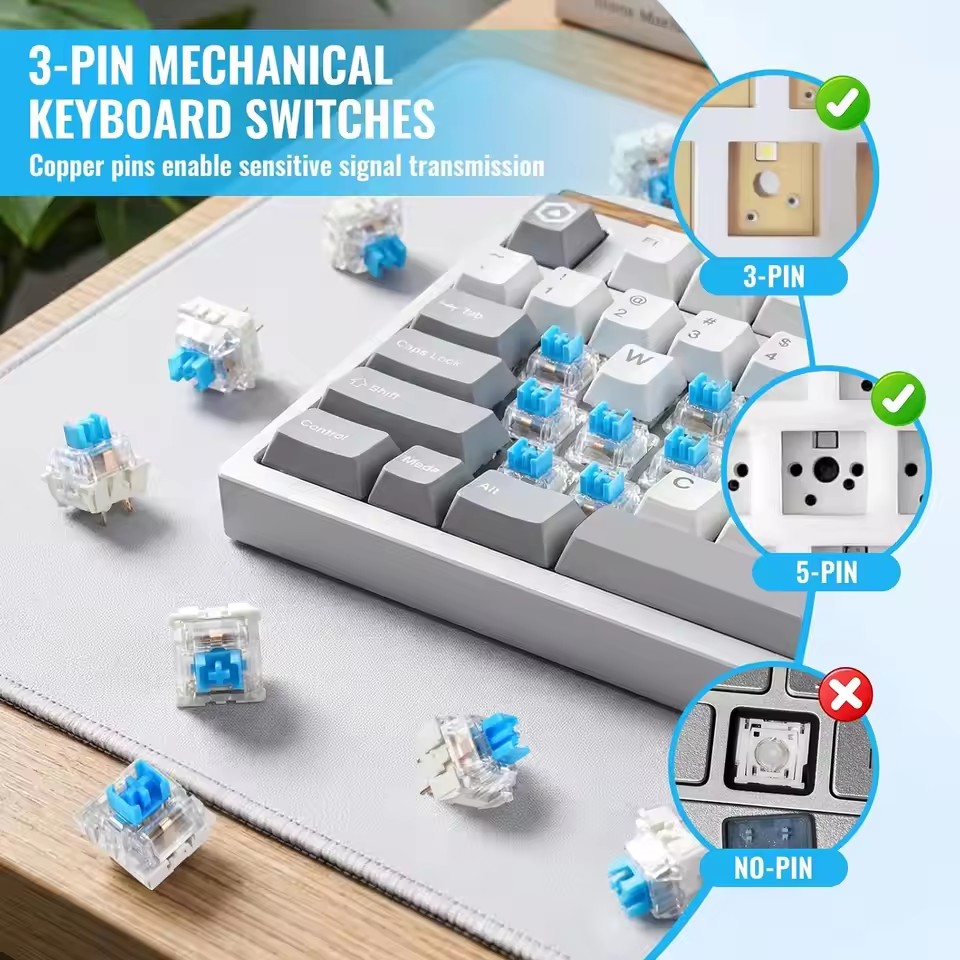 10-30Pcs 3 Pin Blue Red Brown  - Mechanical Keyboard ulasan dan harga