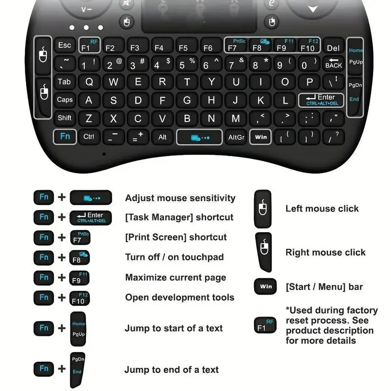 Mini Wireless Keyboard 2.4GHz  - Wireless Gaming Mouse ulasan dan harga